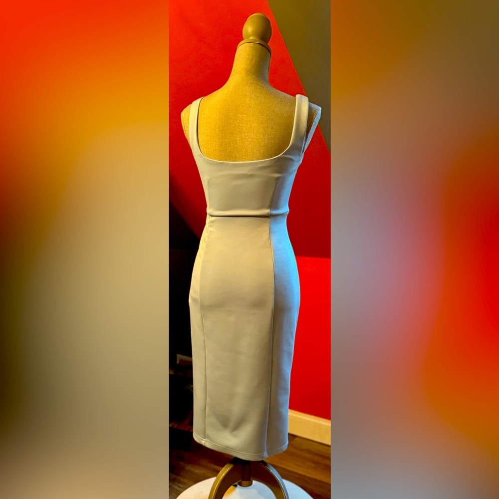 Showpo Light Blue Midi Dress with Front Thigh Slit - Picture 4 of 4